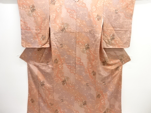 JAPANESE KIMONO / KOMON / CHIRIMEN / FLOWER & BIRD